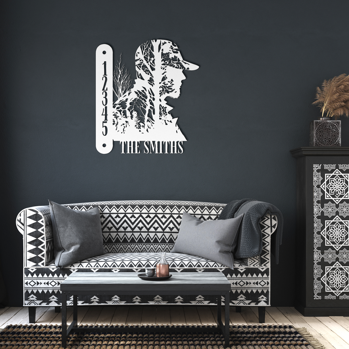 Hunter_Metal_Sign_White_Dark_Living_Room_Mockup.png