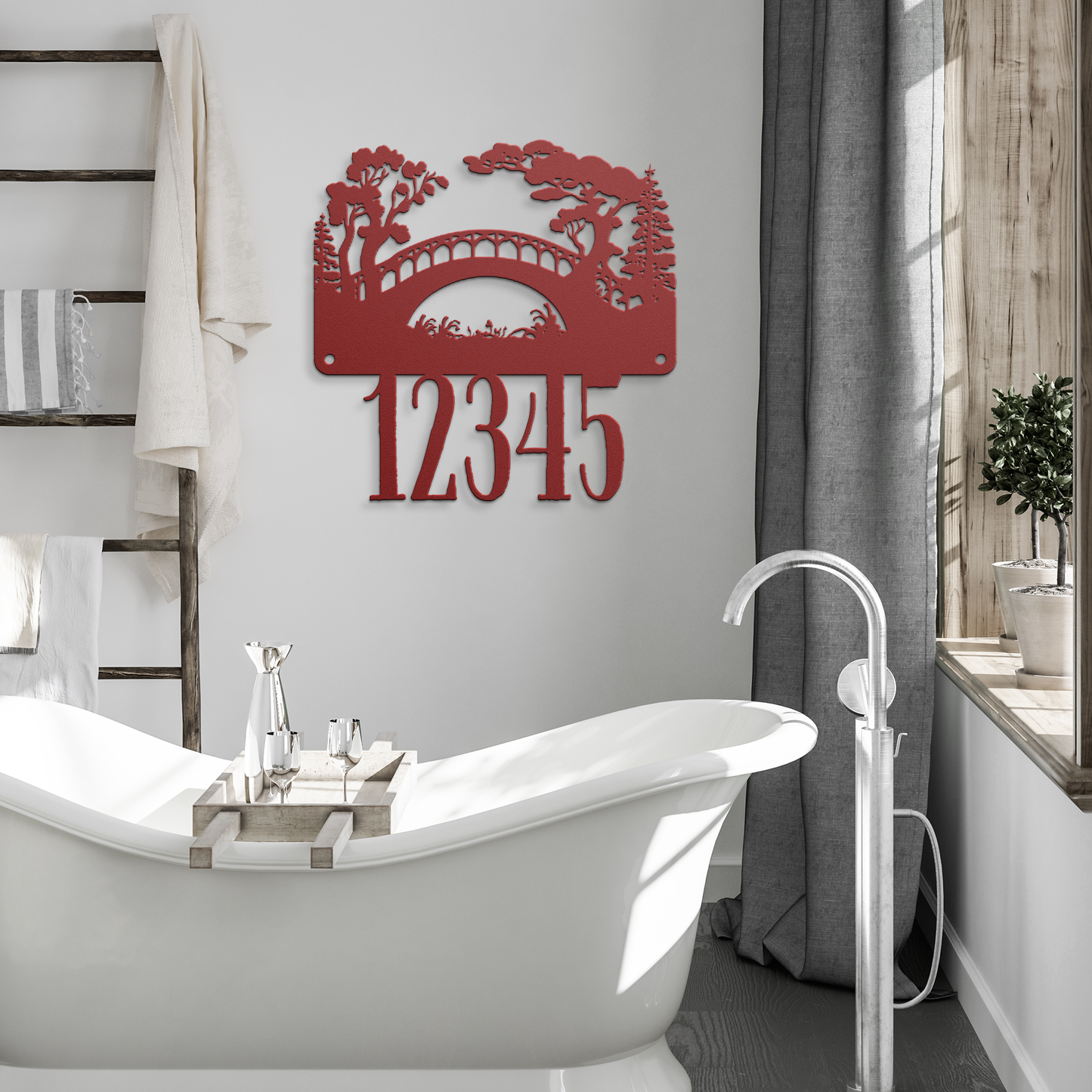Japanese_Bridge_Metal_Sign_Red_Modern_Bathroom_Mockup.png