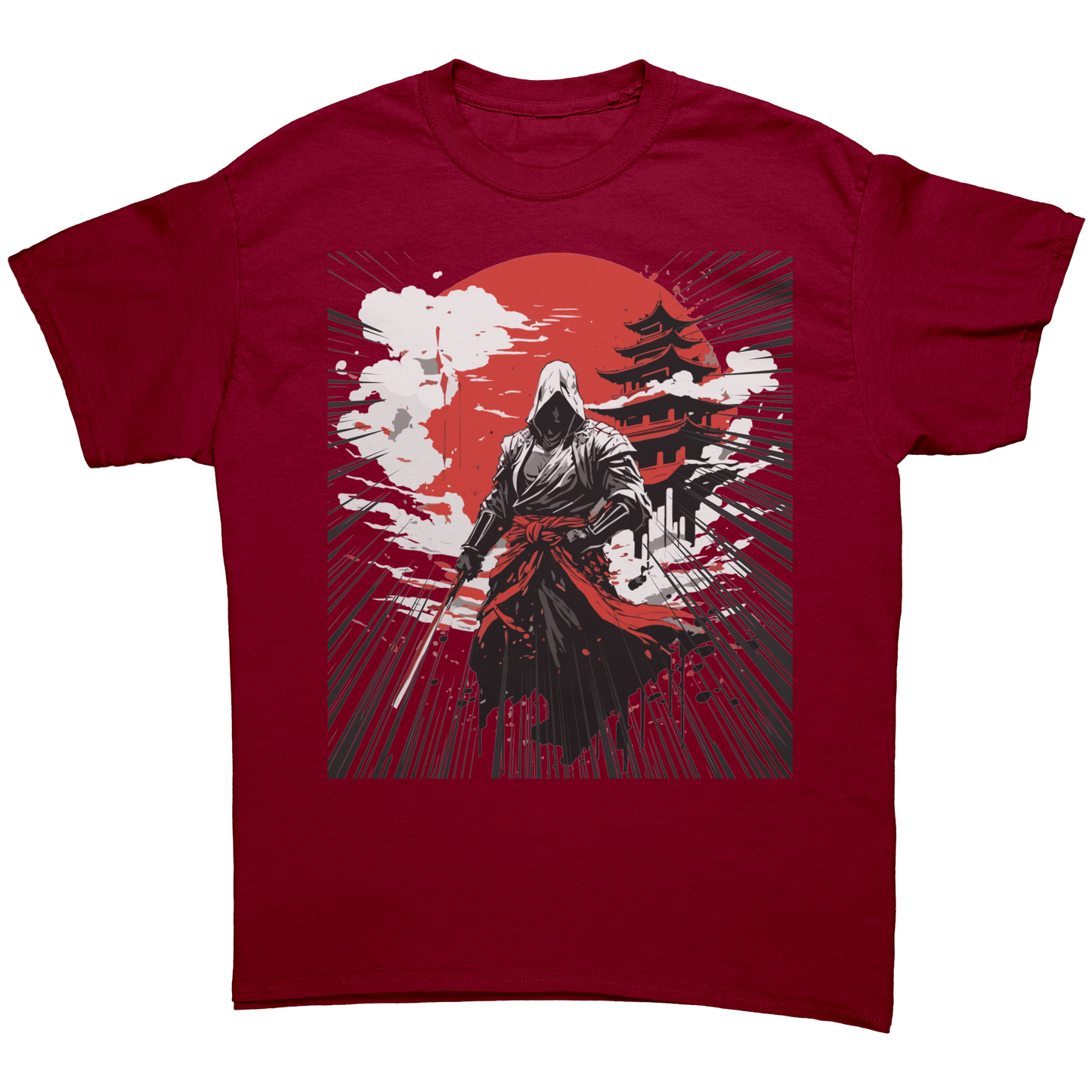 Japanese_Warrior_T-Shirt_Cardinal_Red_Front_Mockup.png
