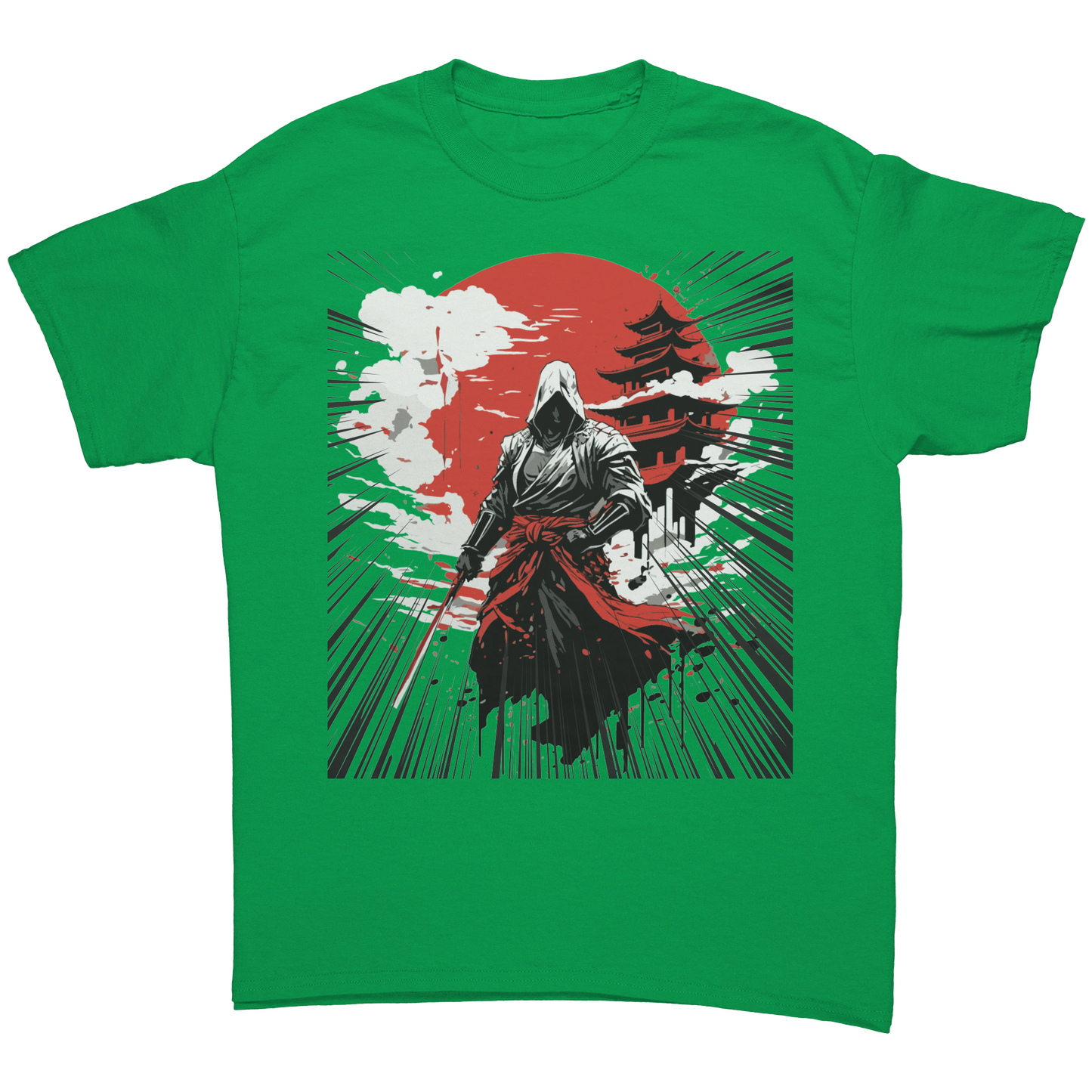 Japanese_Warrior_T-Shirt_Irish_Green_Mockup.png