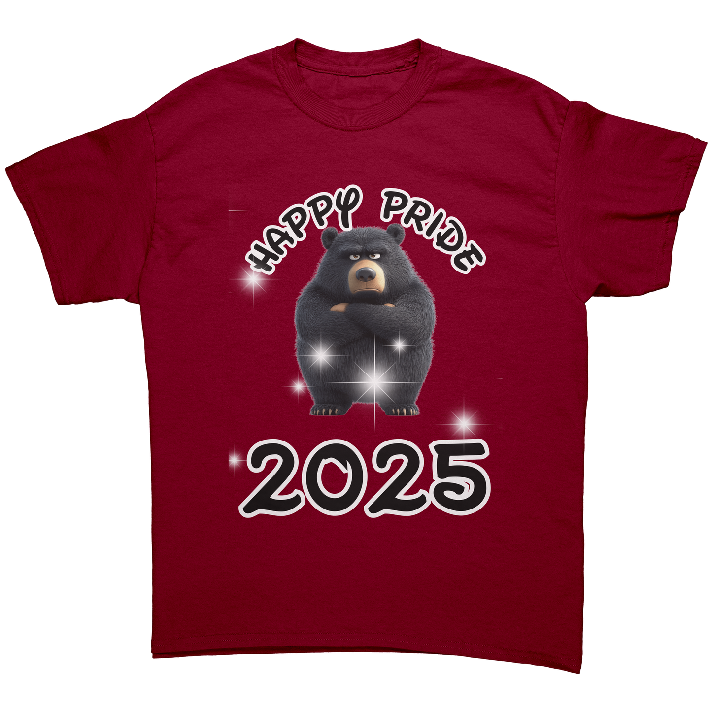 Pride_T-Shirt_Grumpy_Black_Bear_Cardinal_Red_Front_Mockup.png