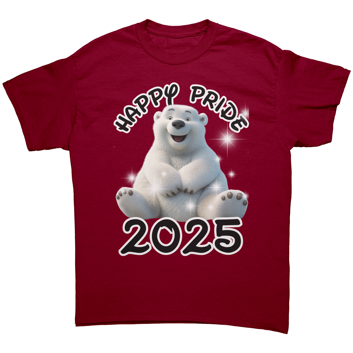 Pride_T-Shirt_Happy_Polar_Bear_Sitting_Cardinal_Red_Front_Mockup.png