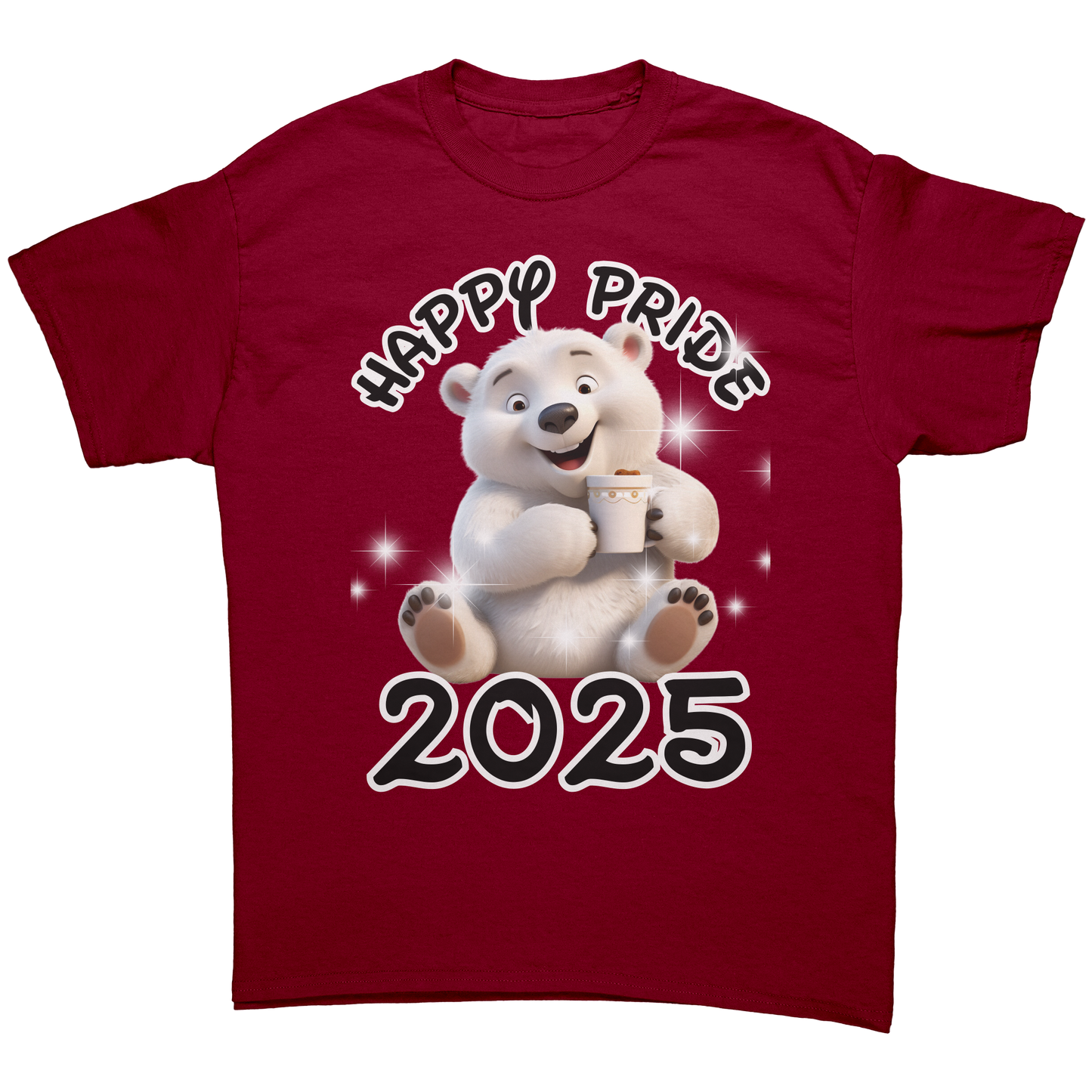 Pride_T-Shirt_Polar_Bear_Drinking_Coffee_Cardinal_Red_Front_Mockup.png