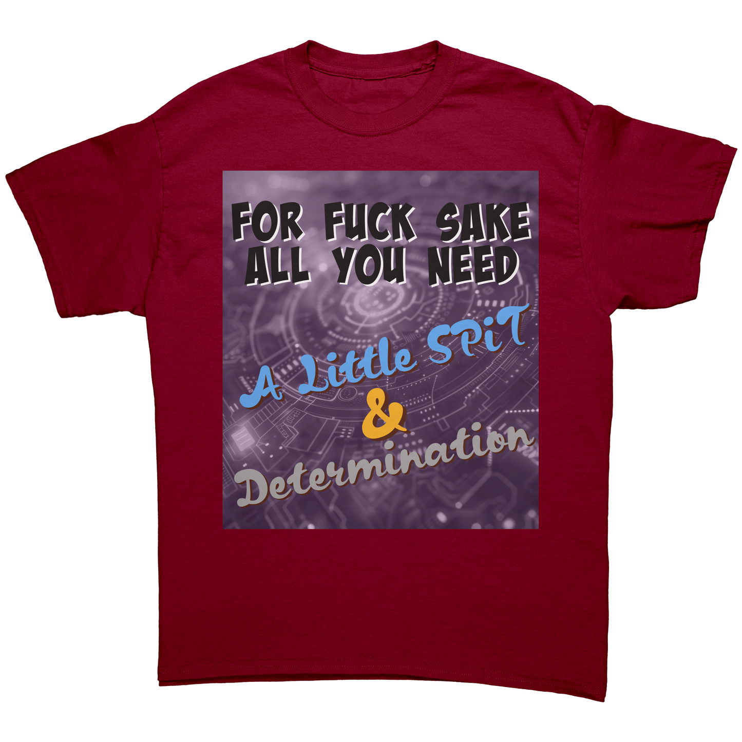 A_Little_SPiT__Determination_T-Shirt_Cardinal_Red_Front_Mockup.png
