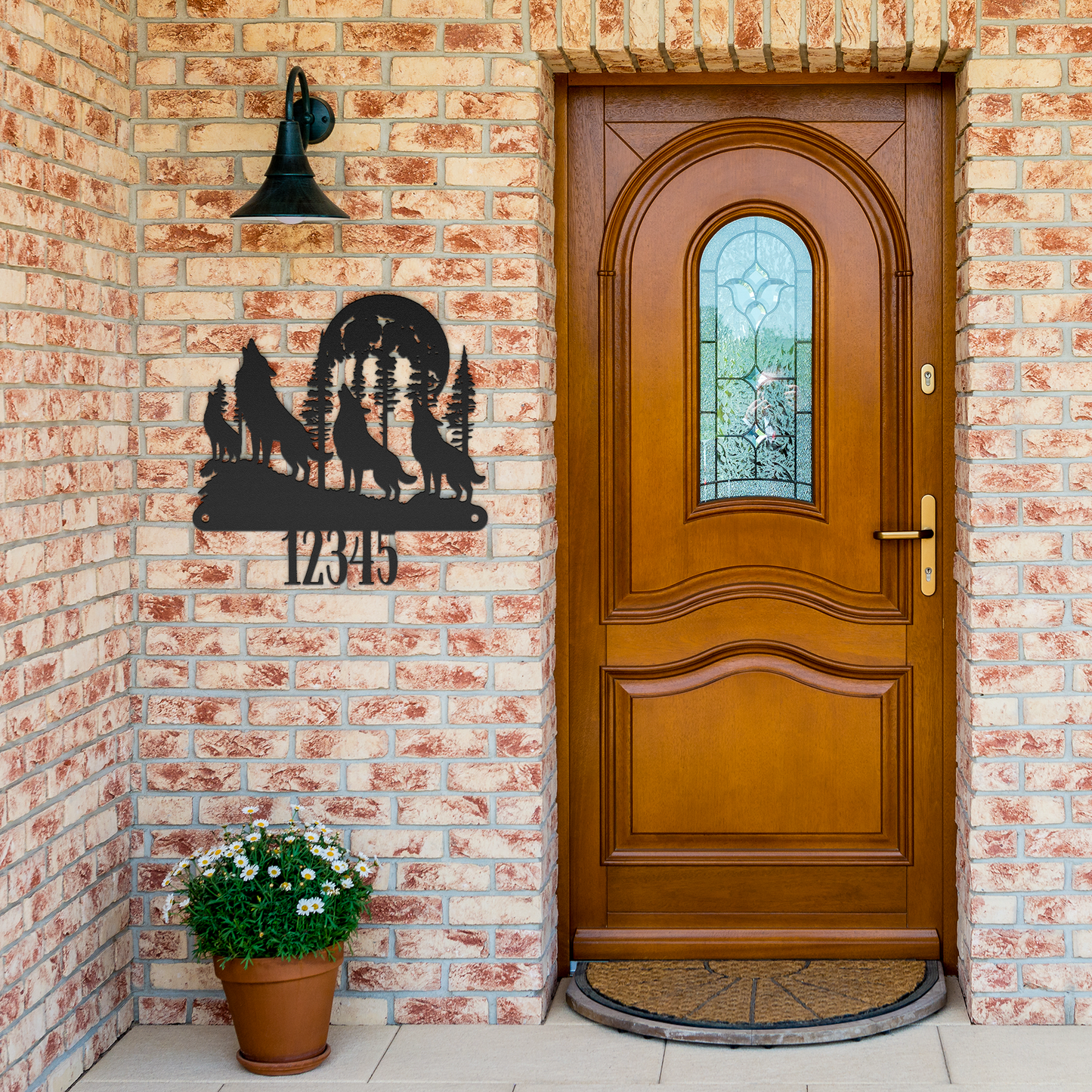Howling_Wolf_Pack_Metal_Sign_Black_Brick_Entrance_Mockup.png