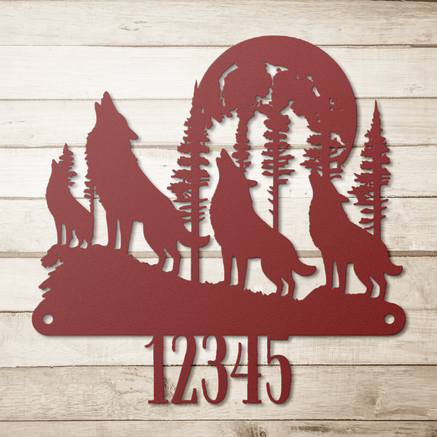 Howling_Wolf_Pack_Metal_Sign_Red_Simple_Wood_BKGD_Mockup.png