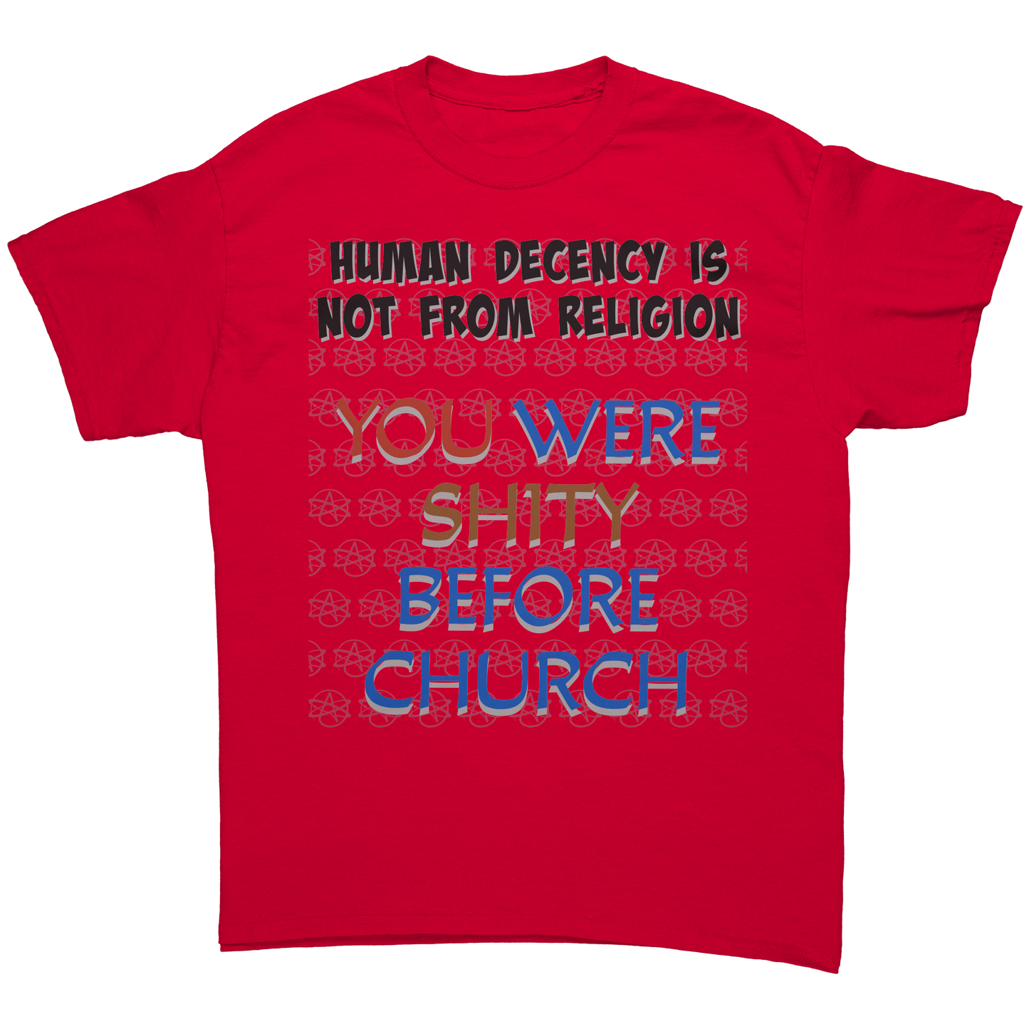 Human_decency_is_not_from_religion_T-Shi_Red_Front_Mockup.png