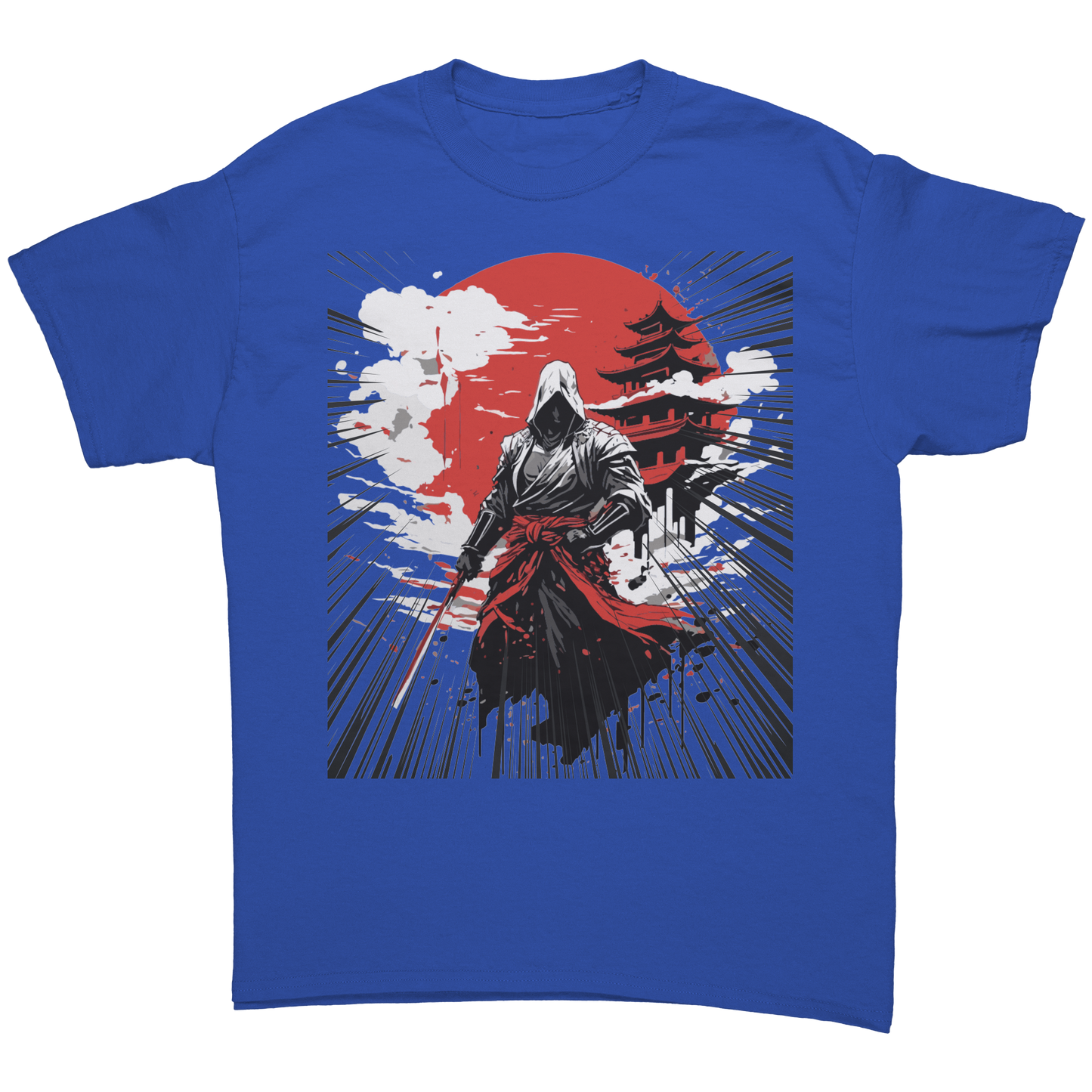Japanese_Warrior_T-Shirt_Royal_Front_Mockup.png