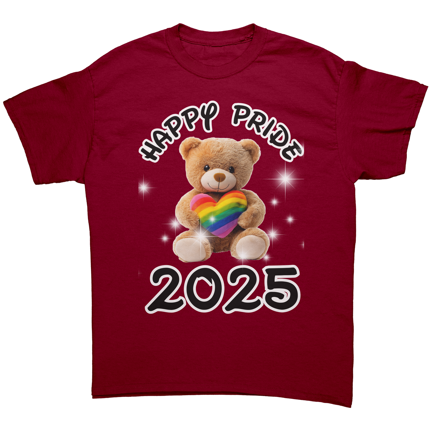 Pride_T-Shirt_Teddy_Bear_with_Rainbow_He_Cardinal_Red_Front_Mockup.png