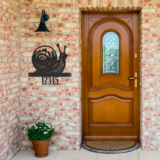 Snail_Scene_Metal_Sign_Black_Brick_Entrance_Mockup.png
